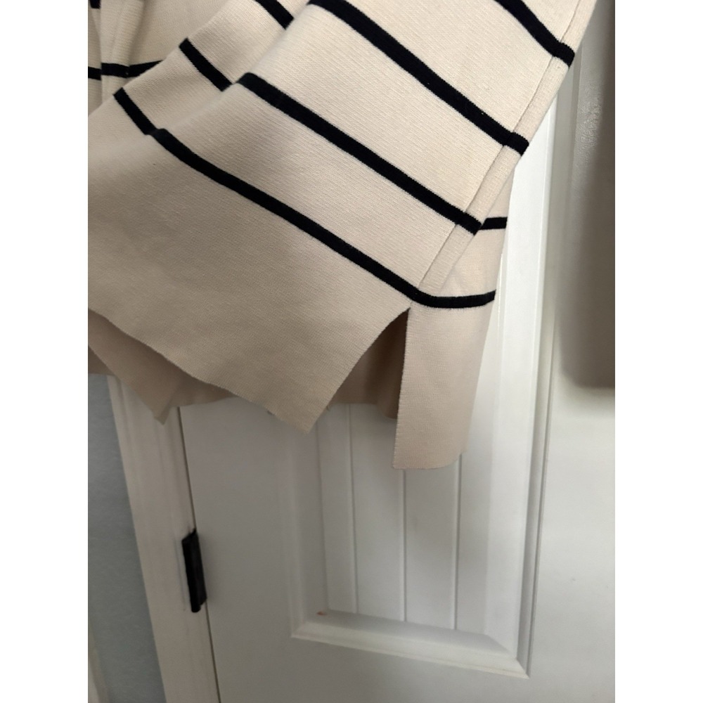 Selected Femme Striped Cardigan XS Beige Black Button Front Organic Cotton - Picture 7 of 9